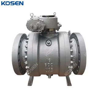 API 6D Trunnion Ball Valve, ASTM A216 WCB, 16 IN, 600 LB, RF