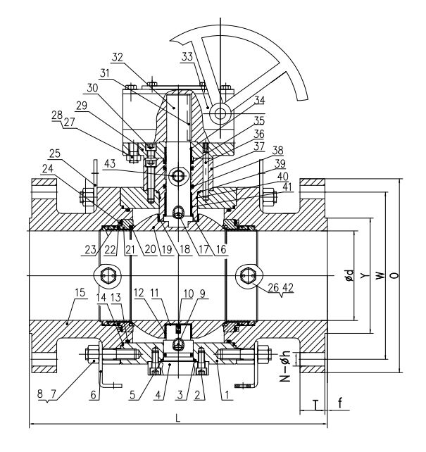 Trunnion Mounted Ball Valve Structural Diagram