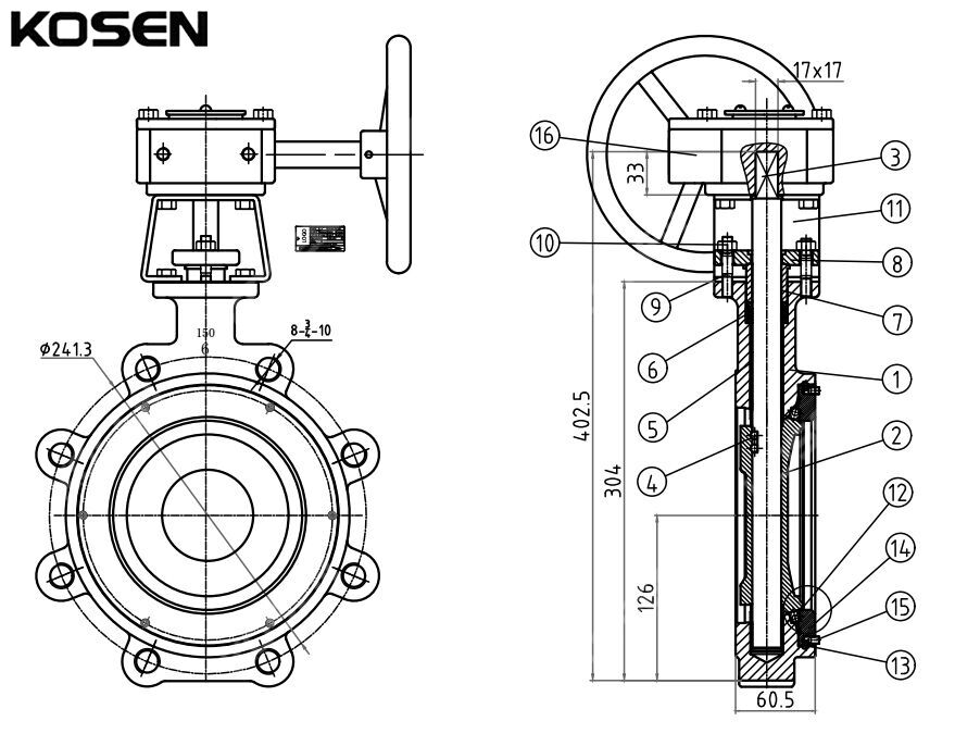 High Performance Butterfly Valve Structural Diagram