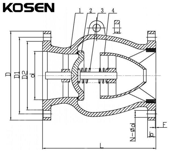 ASTM A352 LCC Axial Flow Check Valve Structural Diagram