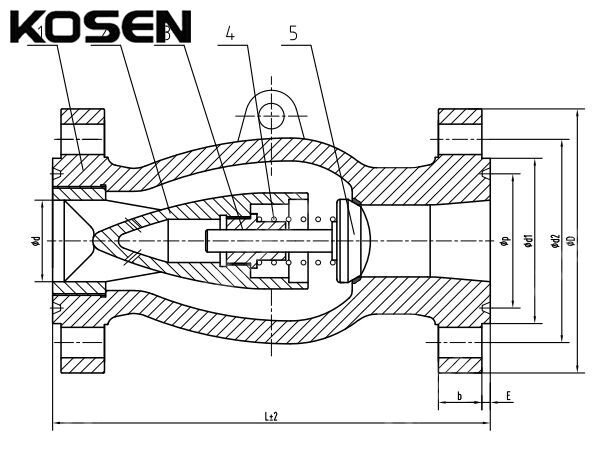 Axial Flow Check Valve Structural Diagram