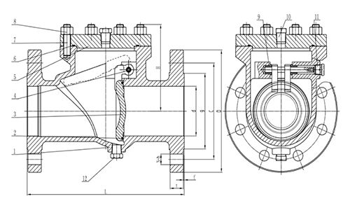 NACE MR0175 Swing Check Valve Structural Diagram