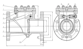 ASTM A216 WCB Swing Check Valve Structural Diagram