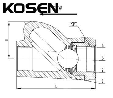 Ball Type Check Valve Structural Diagram