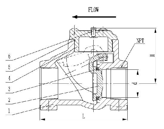 Carbon Steel Check Valve Structural Diagram