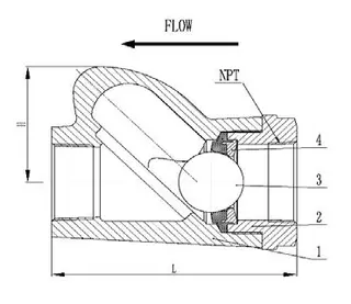 Carbon Steel Ball Check Valve Structural Diagram