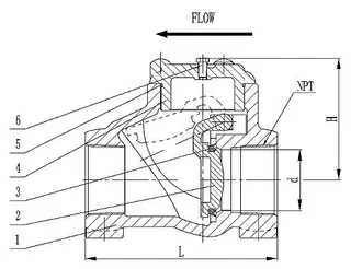 ASTM A395 Swing Check Valve Structural Diagram
