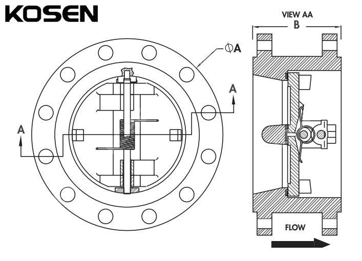 Double Flanged Check Valve Structural Diagram
