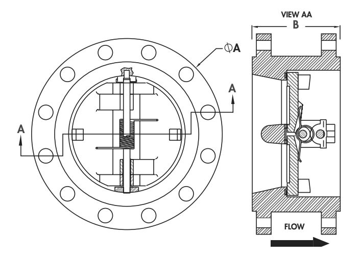 Flange Type Dual Plate Check Valve Structural Diagram