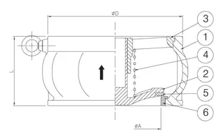 Single Disc Lift Check Valve Structural Diagram
