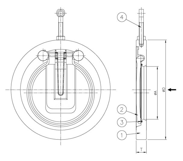 Single Disc Check Valve Structural Diagram