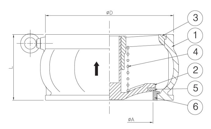 Single Disc Lift Check Valve Structural Diagram Single Disc Lift Check Valve Structural Diagram