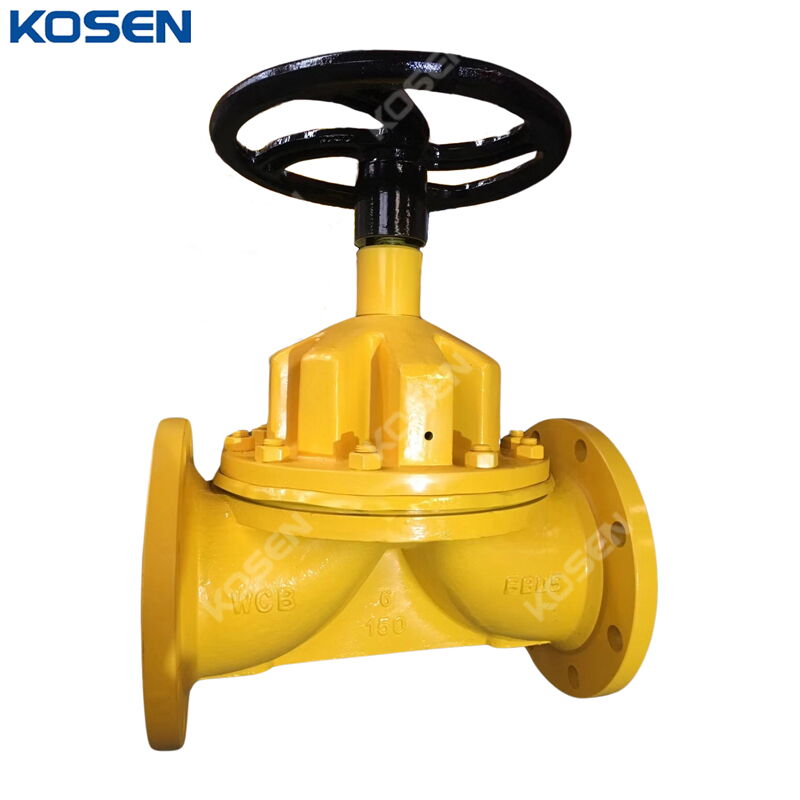 ASTM A216 WCB Diaphragm Valve, BS 5156, 6 IN, Fluorine Lined