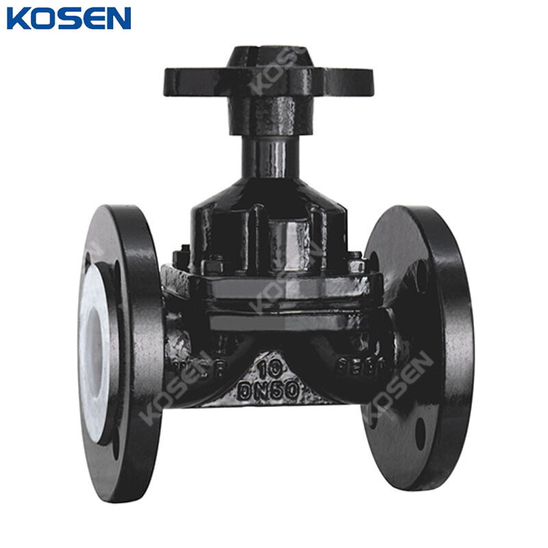 Fluorine Lined Diaphragm Valve, BS 5156, WCB, DN50, PN10