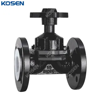 Fluorine Lined Diaphragm Valve, BS 5156, WCB, DN50, PN10