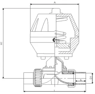 UPVC Pneumatic Diaphragm Valve Structural Diagram