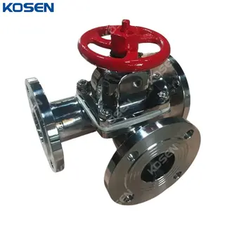 Three Way Diaphragm Valve, BS 5156, ASTM A351 CF8, PN10, RF