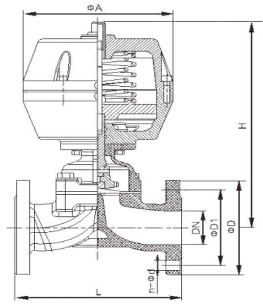 Structural Diagram of Pneumatic Diaphragm Valve with Limit Switch