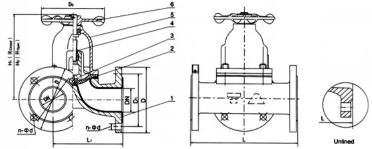 Three Way Diaphragm Valve Structural Diagram