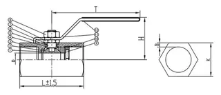 1 PC Bar Stock Ball Valve Structural Diagram