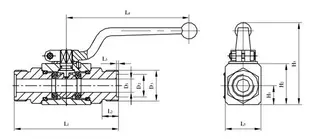 SS 304 Hydraulic Ball Valve Structure Diagram