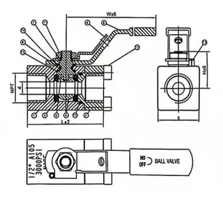 2PC Compact Floating Ball Valve Structural Diagram