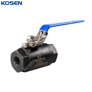 5000 PSI Ball Valve, ASME B16.34, A105, 1/2 Inch, 2 PC, FNPT