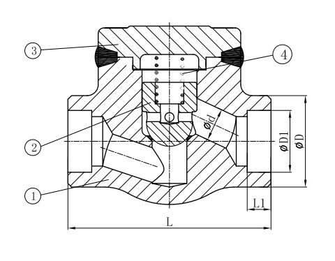 API 602 Lift Check Valve Structural Diagram