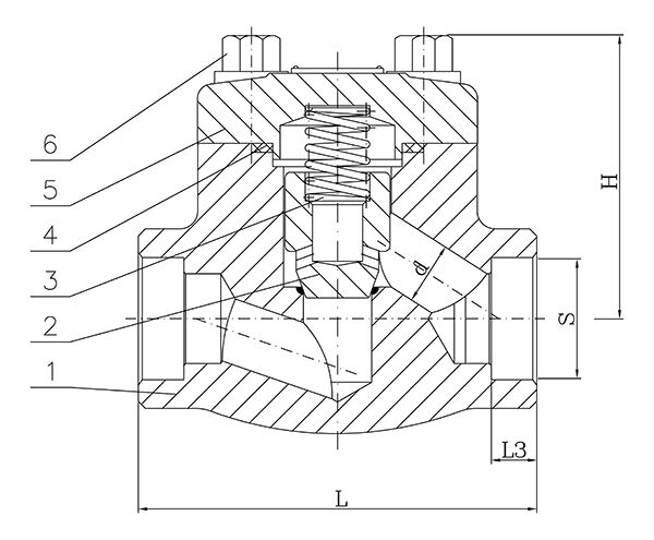 Bolted Bonnet Lift Check Valve Structural Diagram