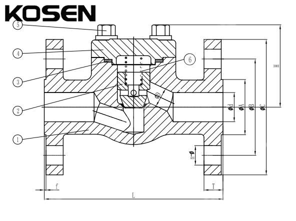 Forged Steel Check Valve Structural Diagram