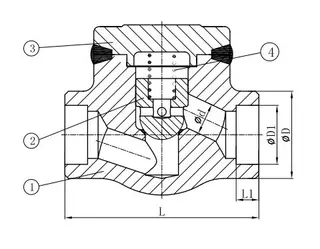 API 602 Lift Check Valve Structural Diagram
