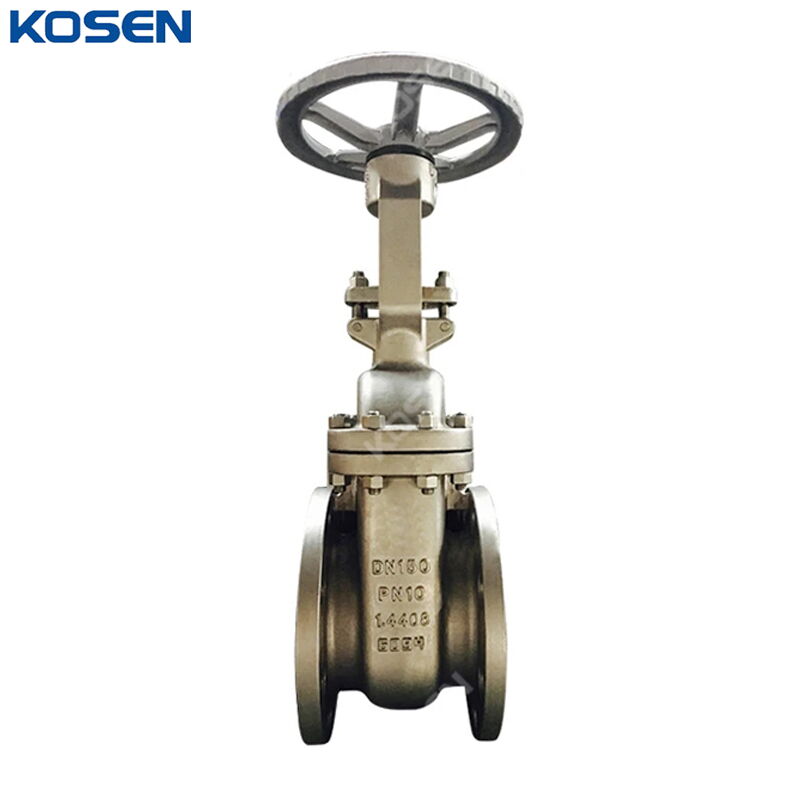 EN 1.4408 Gate Valve, DIN 3352 F4, DN100, PN10, Rising Stem