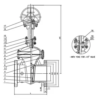  API 600 Gate Valve Structural Diagram