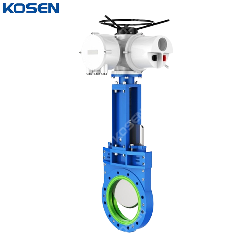 Electric Knife Gate Valve, Ductile Iron GGG40, PN10, PU Lined