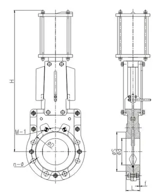 Ductile Iron GGG40 Knife Gate Valve Structural Diagram
