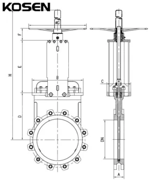 Bidirectional Knife Gate Valve Structural Diagram