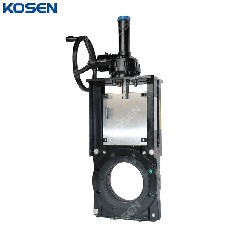 Bevel Gear Knife Gate Valves, DI GGG40, 6 IN, 150 LB, Wafer