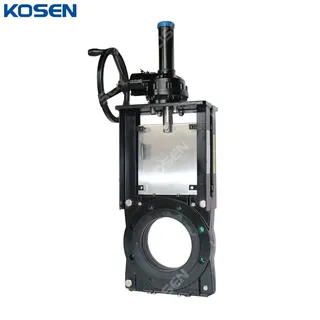 Bevel Gear Knife Gate Valves, DI GGG40, 6 IN, 150 LB, Wafer