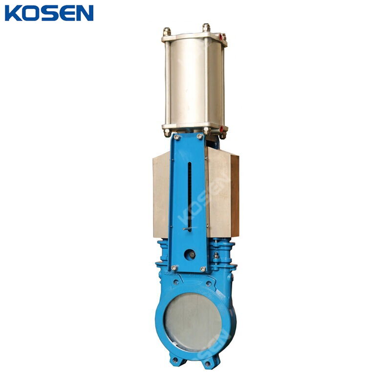 Pneumatic On-Off Knife Gate Valve, Ductile Iron, GGG40, PN10