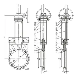 Non-rising Stem Unidirectional Knife Gate Valve Structural Diagram