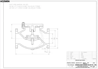 JIS F7358 Lift Check Globe Valve Technical Drawing