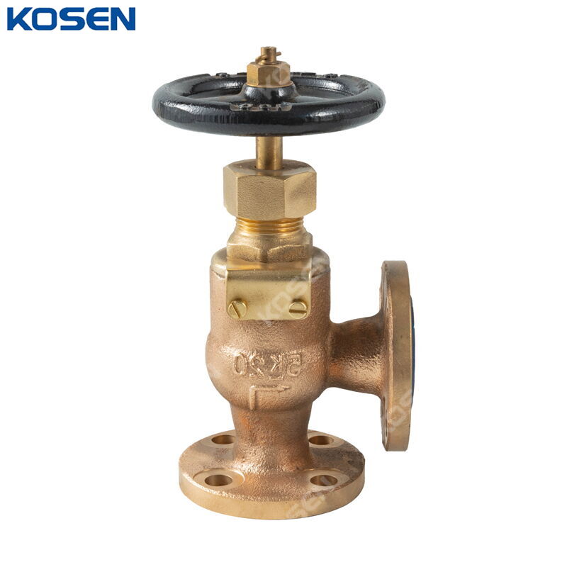JIS F7302 Angle Globe Valve, Bronze BC6, 20A, 5K, 3/4 IN, FF