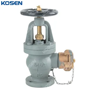 Hose Angle Globe Valve, JIS F7333, Cast Iron FC200, 50A, 5K