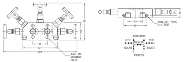 5 Way Manifold Valve Structural Diagram