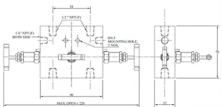 3 Way Manifold Valve Structural Diagram