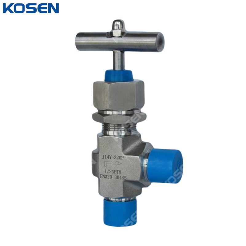 SS 304 Angle Needle Valve, 1/2 Inch, DN15, PN320, Male NPT