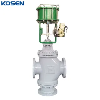 Pneumatic Three Way Control Valve, A216 WCC, 6 Inch, 150 LB