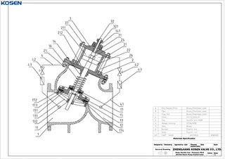 Water Pump Control Valve Technical Drawing