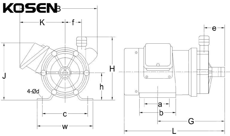 Magnetic Drive Pump Technical Drawing
