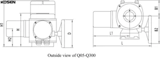 Q Series Part Turn Electric Actuator Structural Diagram